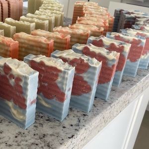 Lavender and Raspberry, handmade soap, natural soap, artisan soap.